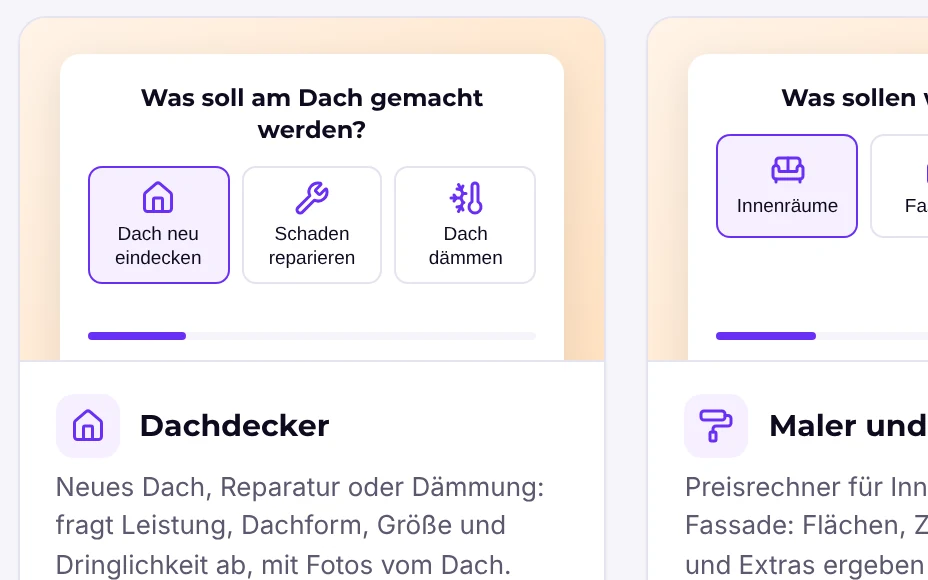 Vorlagen-Galerie mit Filtern nach Ziel und Branche
